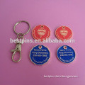 Custom Canada trolley coin keychain , soft enamel shopping chart with two coins